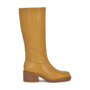 Broklyn Block Heel Casual Leather Boots